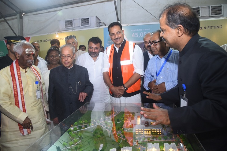 Shri Pranab Mukherjee, Honble President Laid the foundation Stone of 100 Bedded ESI Hospital at Karon, Deoghar (Jharkhand).