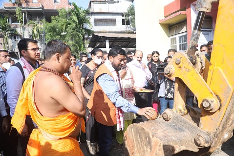 On-Site Inspection and kick-start of the construction work of 200 bedded ESIC Hospital, Guwahati, Assam on 16.11.2021
